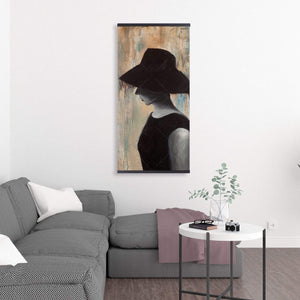 Lady With A Big Hat - Wooden Magnetic Frame