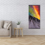 Aurora Borealis In The Mountain - Wooden Magnetic Frame