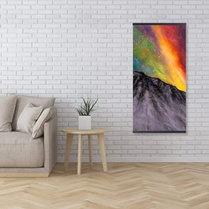 Aurora Borealis In The Mountain - Wooden Magnetic Frame