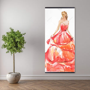 Beautiful Red Prom Dress - Wooden Magnetic Frame