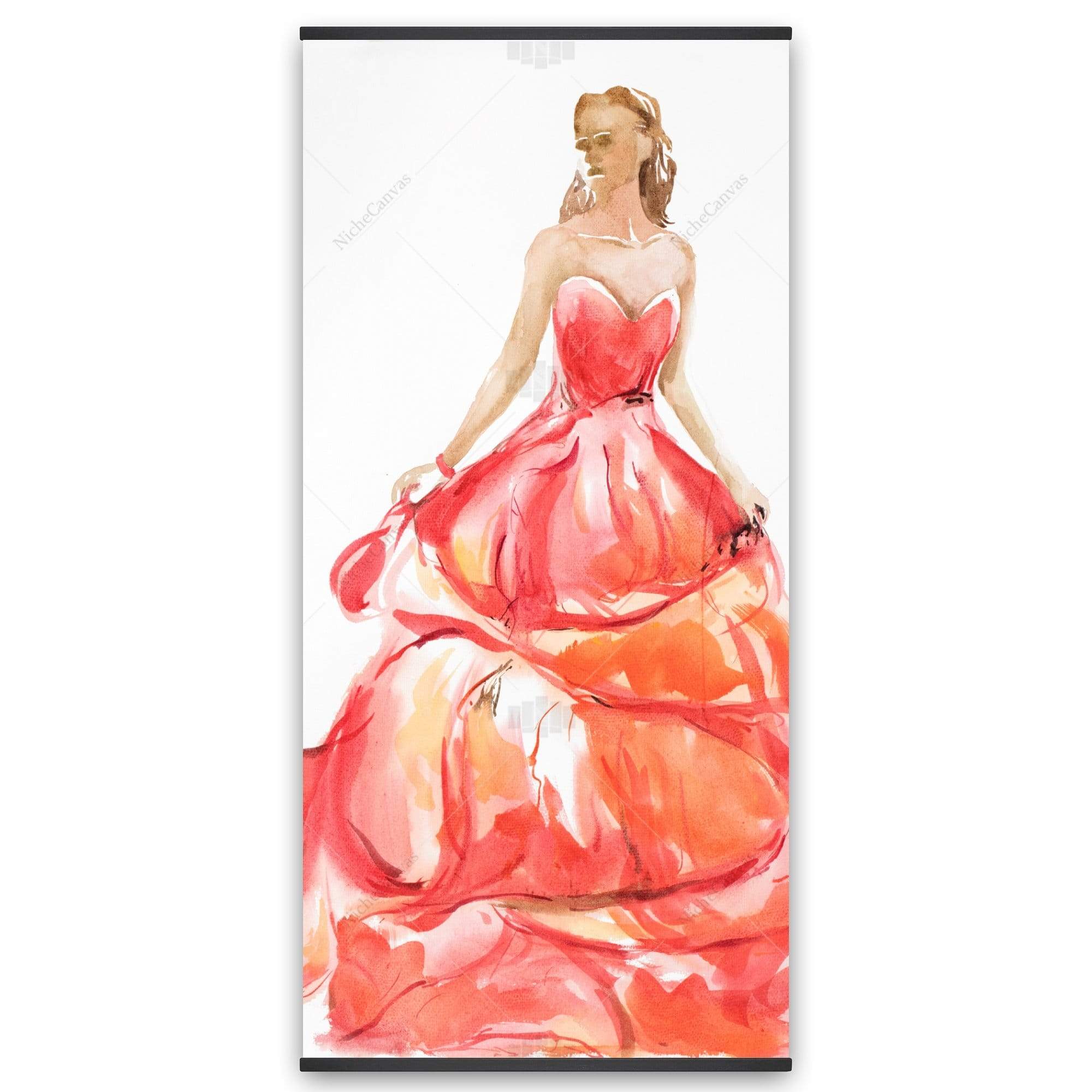 Beautiful Red Prom Dress - Wooden Magnetic Frame