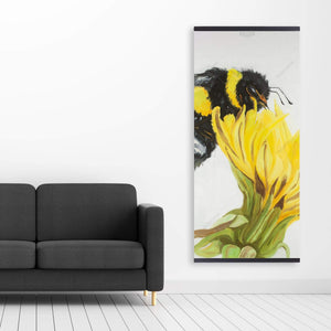 Bee On A Dandelion - Wooden Magnetic Frame