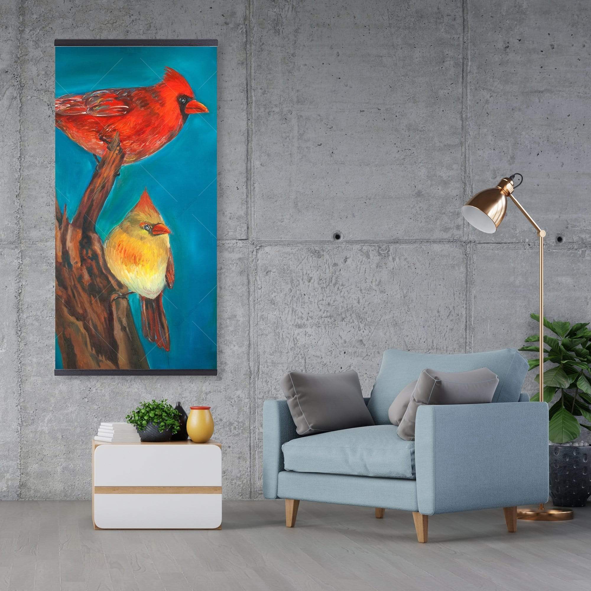 Birds On A Branch - Wooden Magnetic Frame