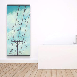 Birds On Electric Wire - Wooden Magnetic Frame