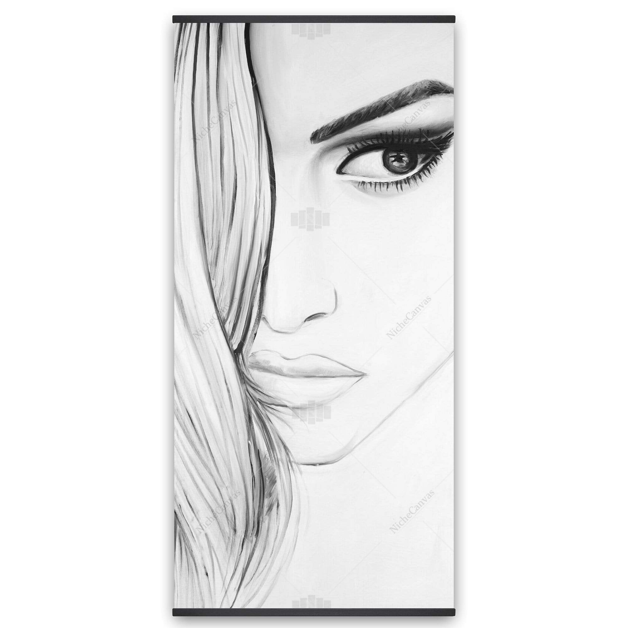 Black And White Portrait - Wooden Magnetic Frame