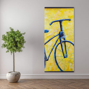 Blue Bike Abstract  - Wooden Magnetic Frame