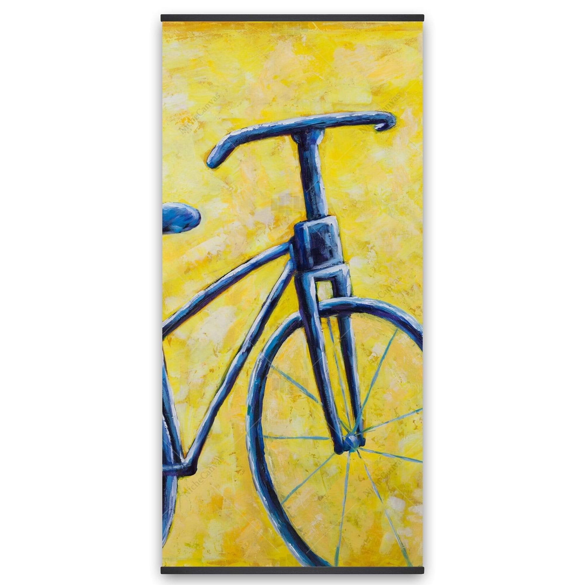 Blue Bike Abstract  - Wooden Magnetic Frame