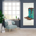 Blue Cowboy Boots - Wooden Magnetic Frame