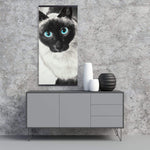 Blue Eyes Siamese Cat - Wooden Magnetic Frame