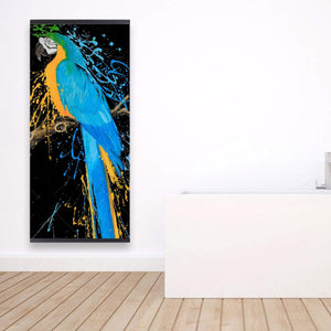 Blue Macaw Parrot - Wooden Magnetic Frame