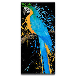 Blue Macaw Parrot - Wooden Magnetic Frame