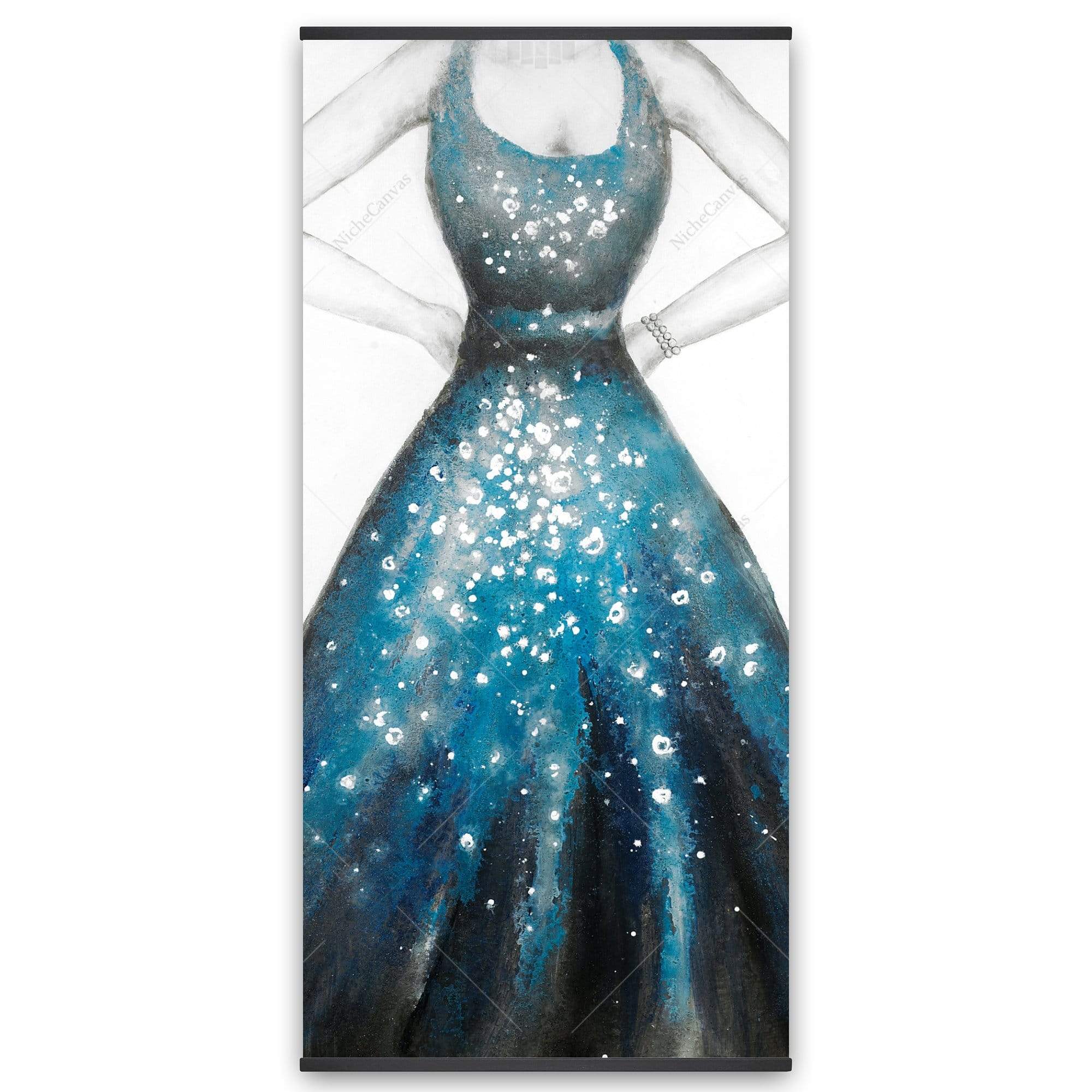 Blue Princess Dress - Wooden Magnetic Frame