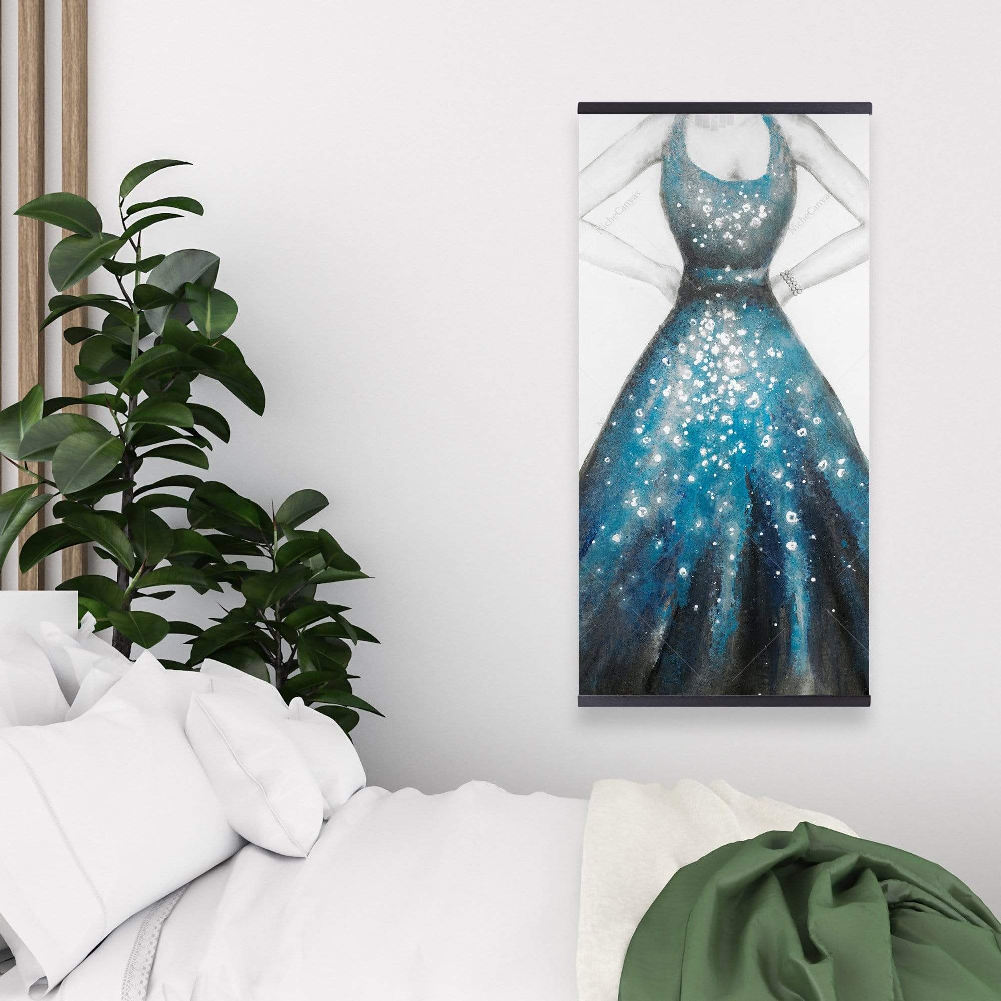 Blue Princess Dress - Wooden Magnetic Frame