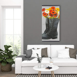 Boots Full Of Flowers - Wooden Magnetic Frame