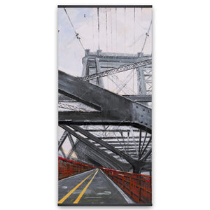 Brooklyn Bridge Architecture - Wooden Magnetic Frame