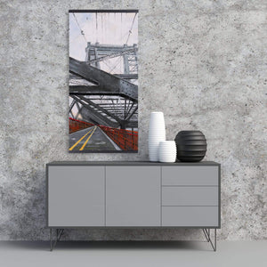 Brooklyn Bridge Architecture - Wooden Magnetic Frame