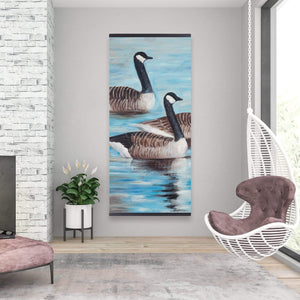 Bustards In The Water - Wooden Magnetic Frame