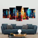 Colorful Abstract Cityscape On A Dark Background