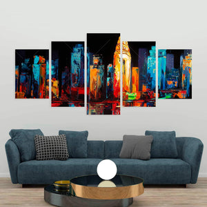 Colorful Abstract Cityscape On A Dark Background