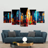 Colorful Abstract Cityscape On A Dark Background