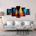 Colorful Abstract Cityscape On A Dark Background