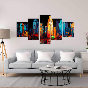 Colorful Abstract Cityscape On A Dark Background
