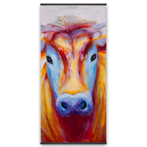 Colorful Country Cow - Wooden Magnetic Frame