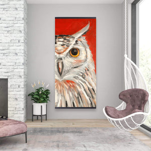 Colorful Eagle Owl - Wooden Magnetic Frame