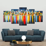 Colorful Reflection Of A Cityscape By Night