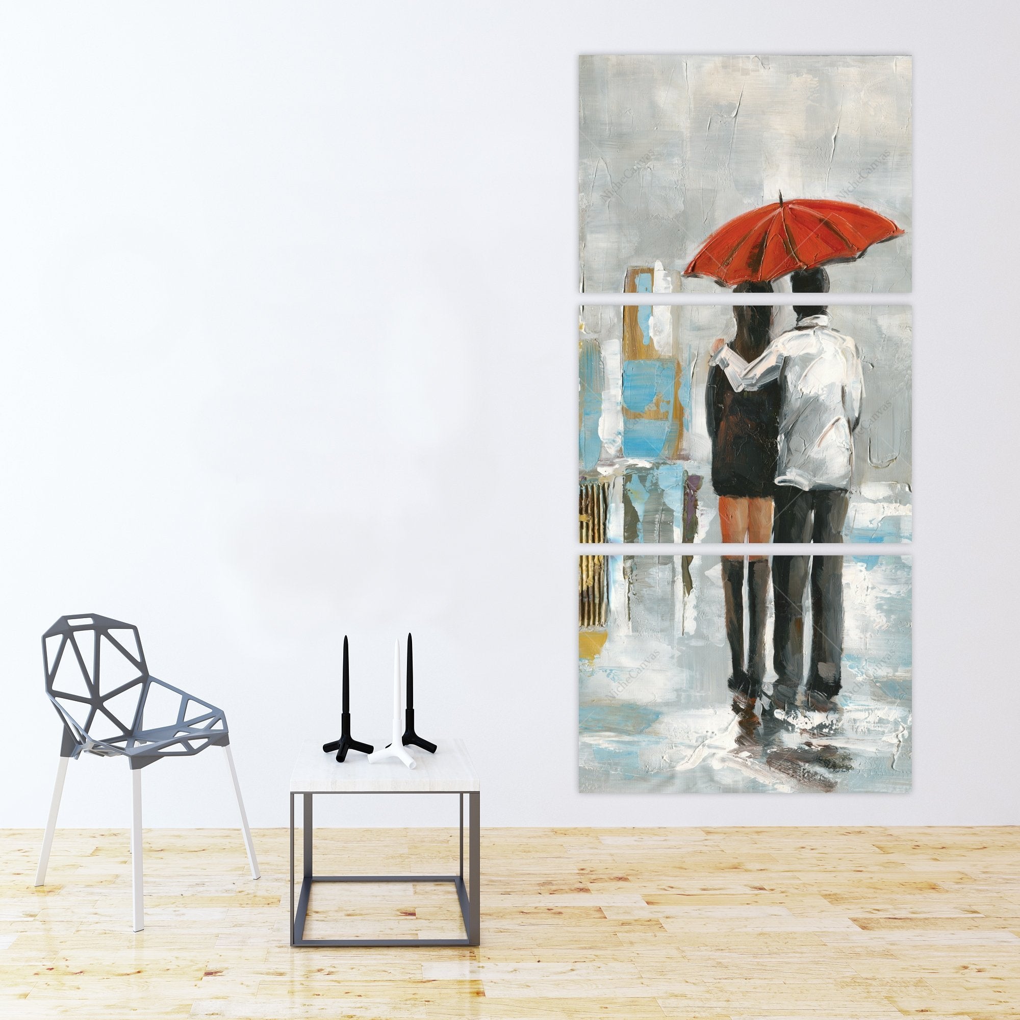 Couple Walking Under Their Umbrella