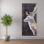 Deer Profile View In The Dark - Wooden Magnetic Frame