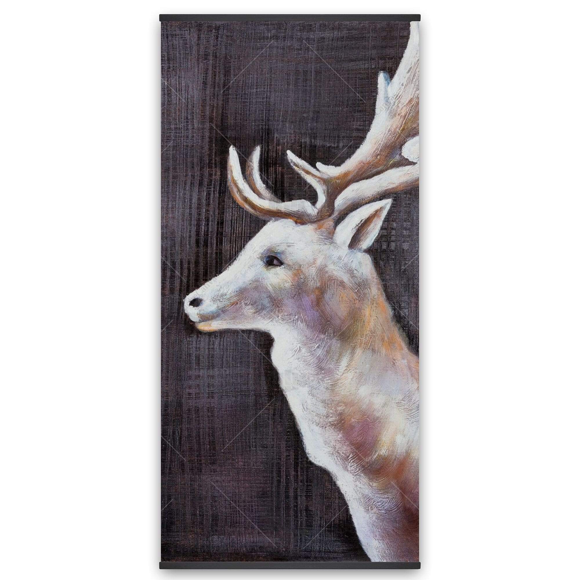 Deer Profile View In The Dark - Wooden Magnetic Frame