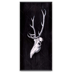 Deer Skull In The Dark - Wooden Magnetic Frame