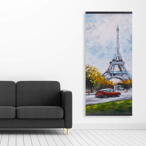 Driving Near The Eiffel Tower - Wooden Magnetic Frame