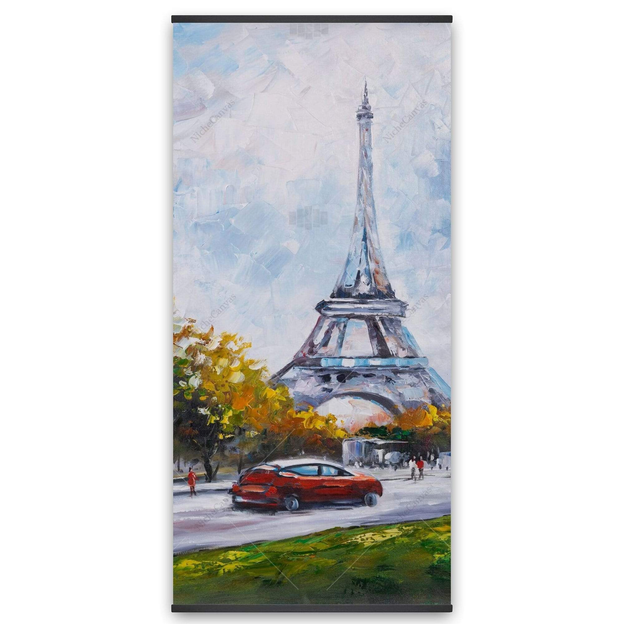 Driving Near The Eiffel Tower - Wooden Magnetic Frame