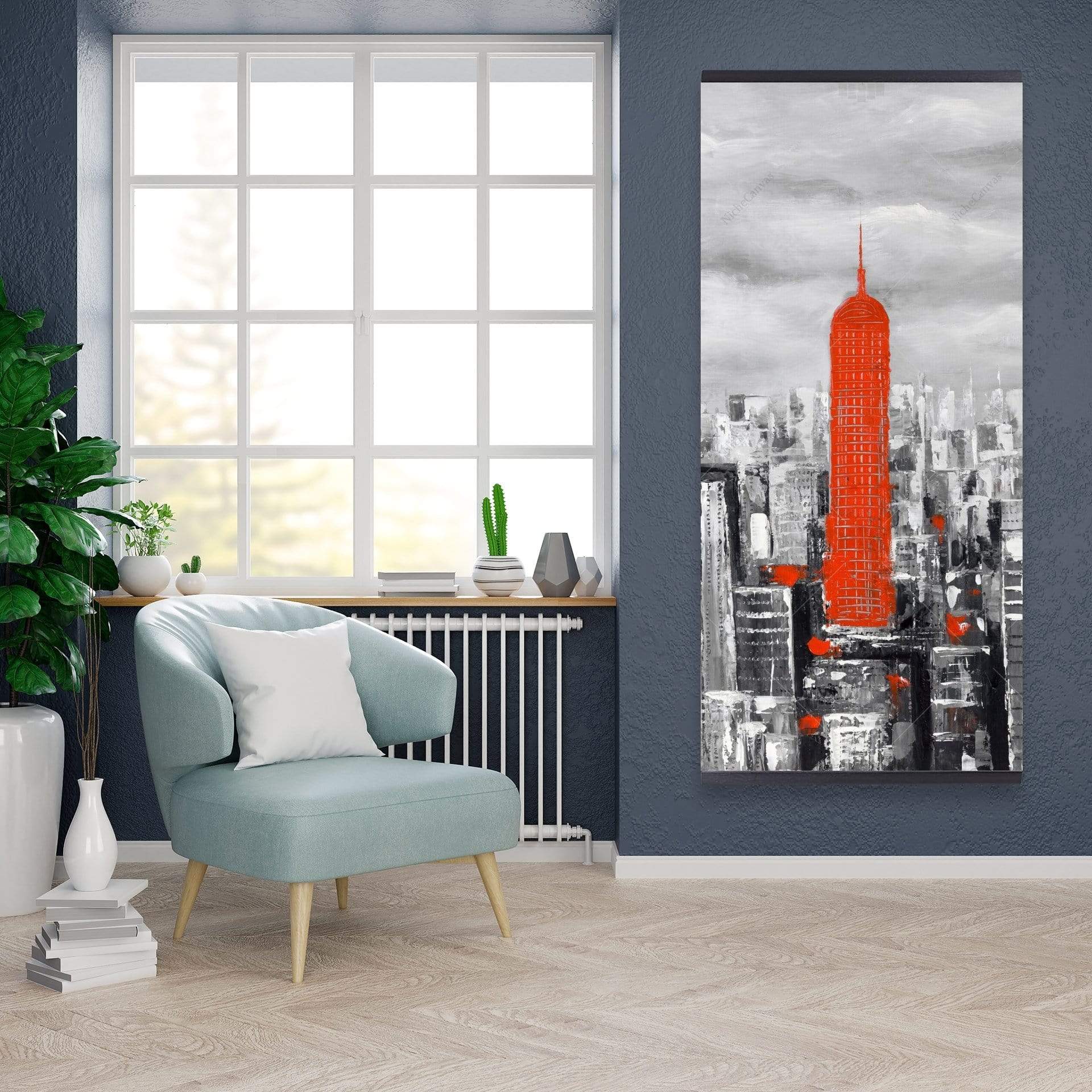 Empire State Building Of New York - Wooden Magnetic Frame