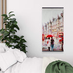 European Street By A Rainy Day - Wooden Magnetic Frame