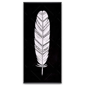 Feather With Patterns - Wooden Magnetic Frame