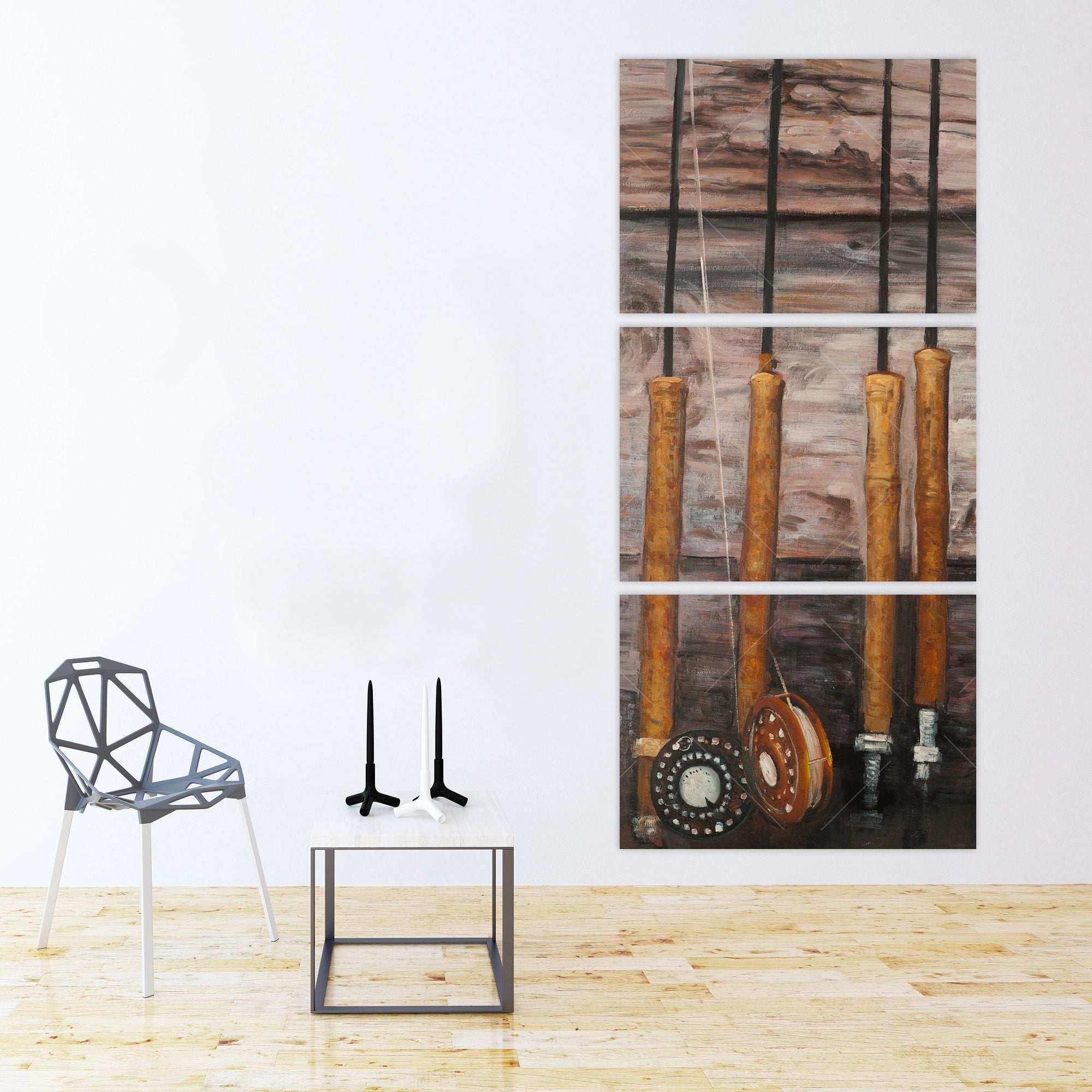 Fishing Rods On Wood