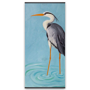 Grey Heron - Wooden Magnetic Frame