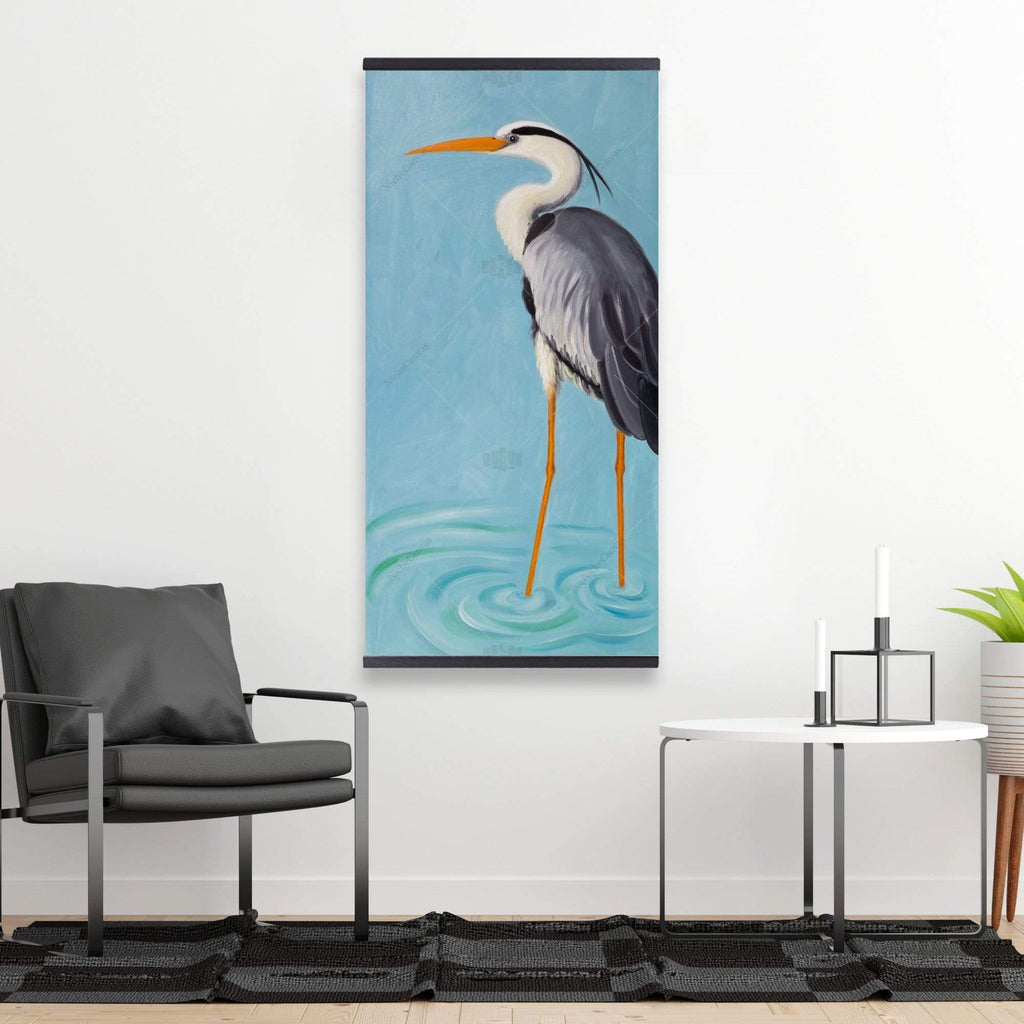 Grey Heron - Wooden Magnetic Frame