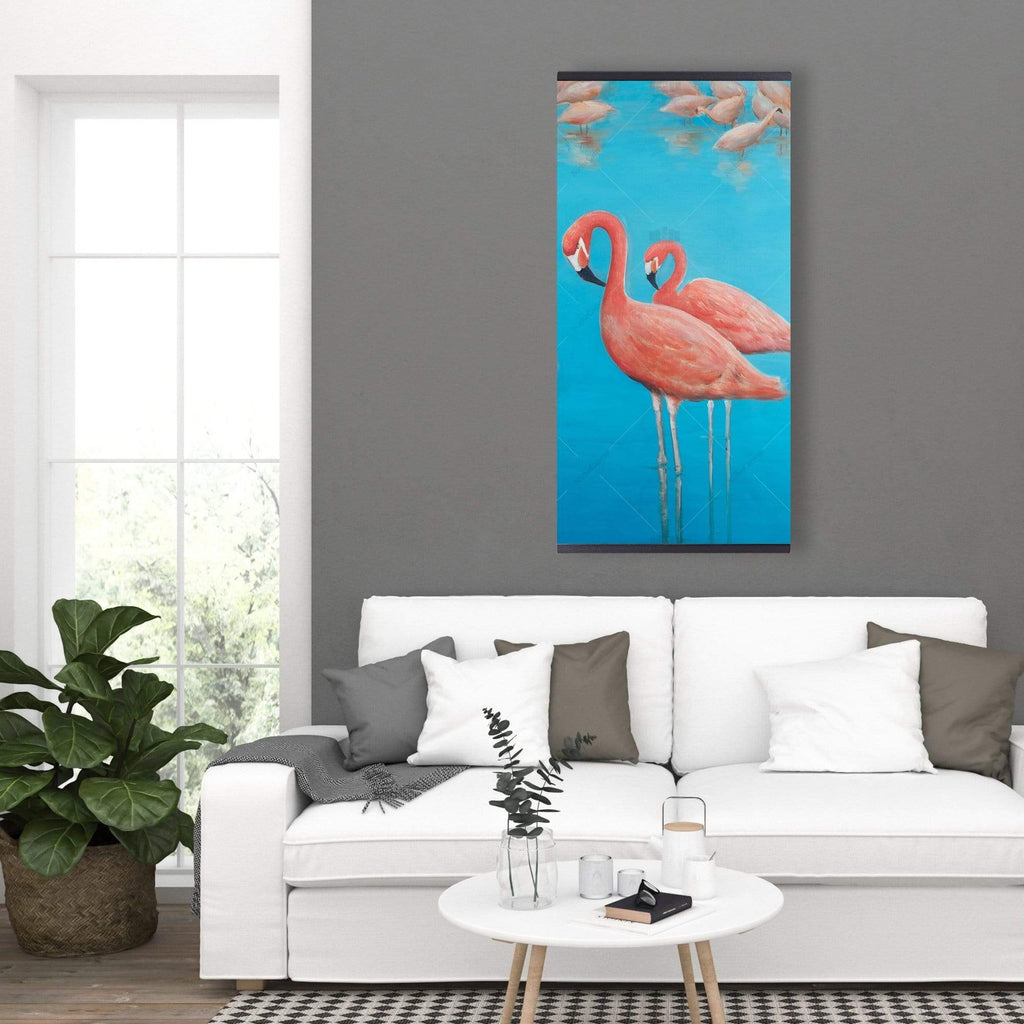 Group Of Flamingos - Wooden Magnetic Frame