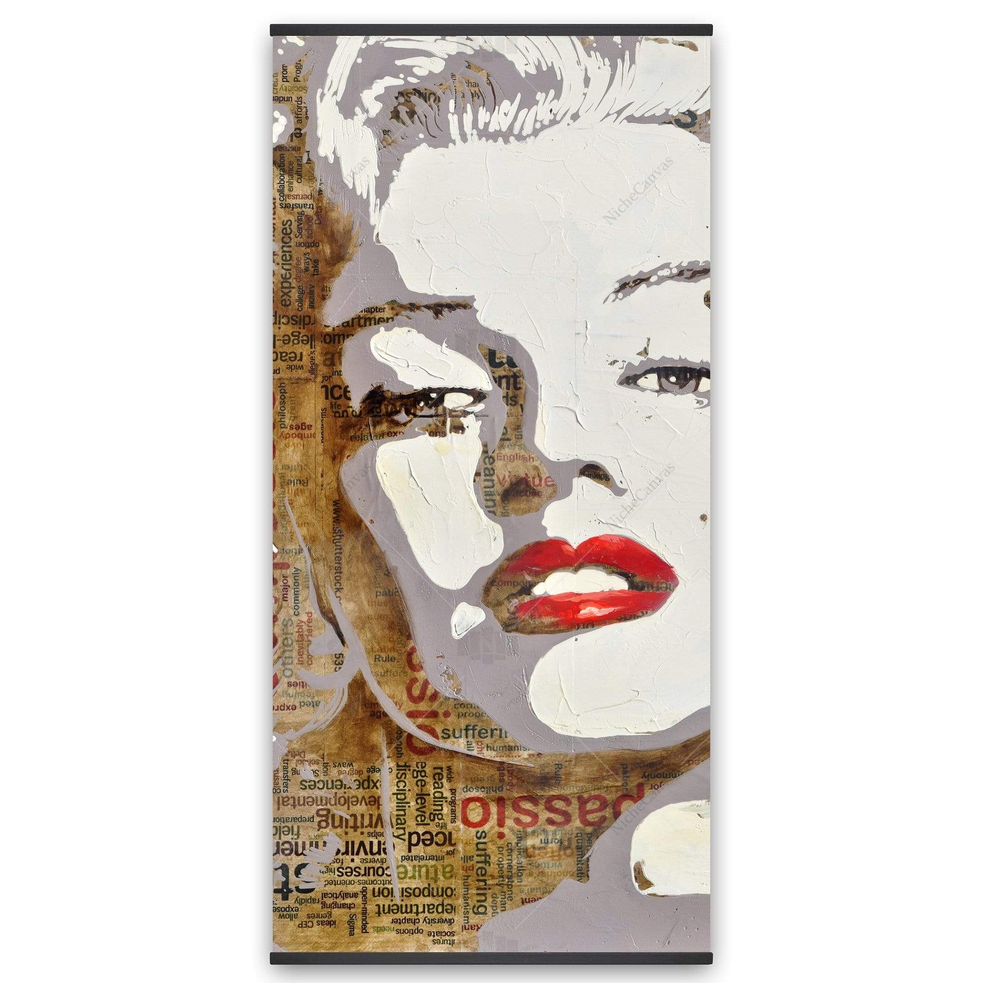 Marilyn Monroe With Typography - Wooden Magnetic Frame