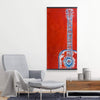 Modern Red Abstract Guitar - Wooden Magnetic Frame