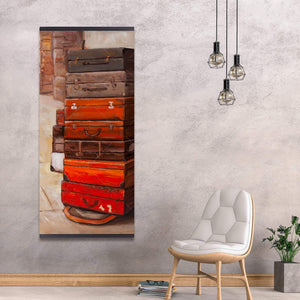 Old Traveling Suitcases - Wooden Magnetic Frame