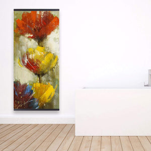 Orange And Yellow Flowers - Wooden Magnetic Frame