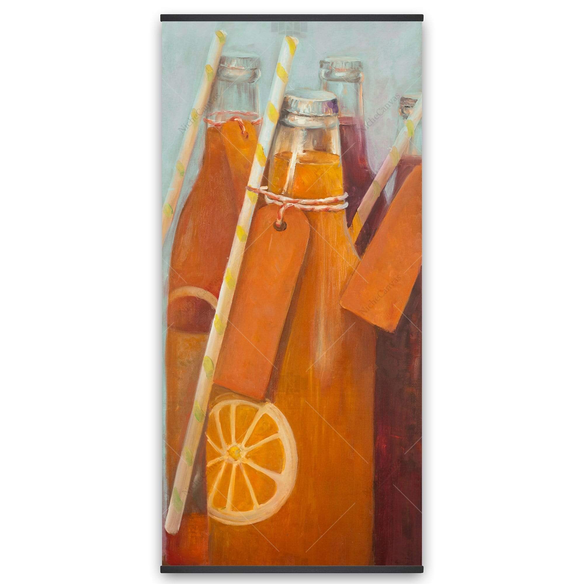 Orange Summer Drinks - Wooden Magnetic Frame