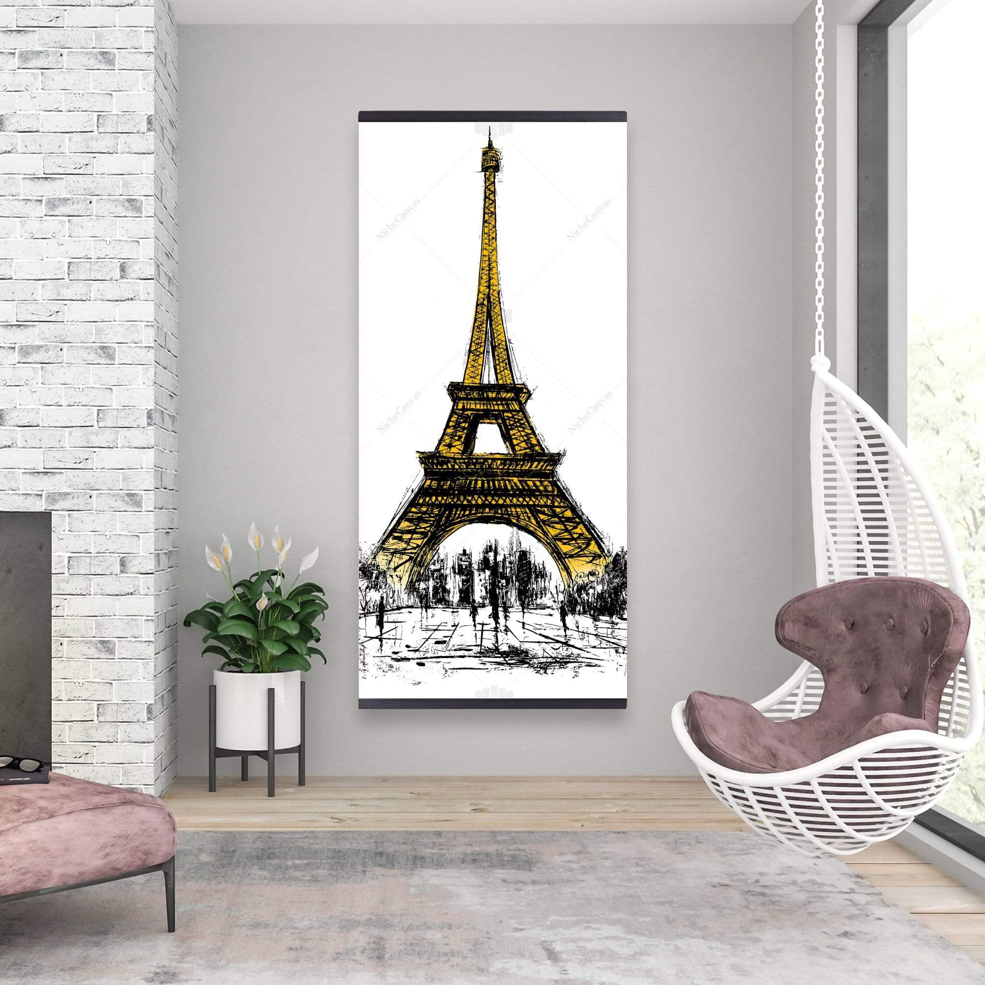 Outline Of Eiffel Tower - Wooden Magnetic Frame