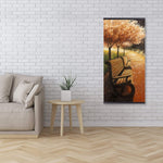 Park Bench On A Fall Day - Wooden Magnetic Frame