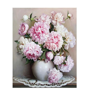 Pink Europe Flowers - DIY Painting By Numbers Kits